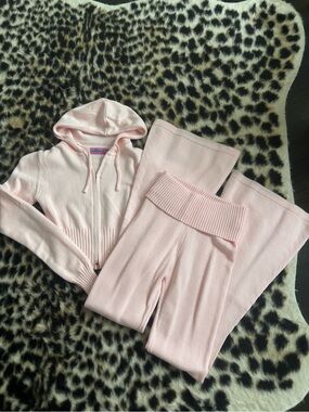Edikted Light Pink Knitted Pullover & Pants Set